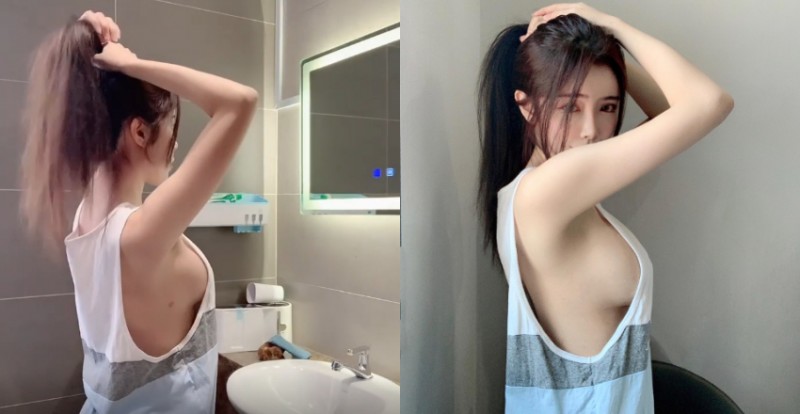 女友盥洗卻「露側乳誘惑」　寬鬆睡衣渾圓形狀遮不住！【EV棋牌】-EV棋牌