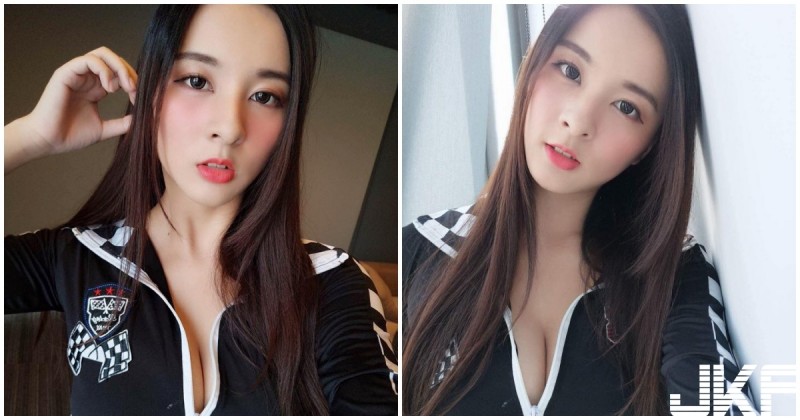 火辣美乳賽車女郎！拉鍊下的「D奶深溝」畫面養眼到極點！【EV棋牌】-EV棋牌