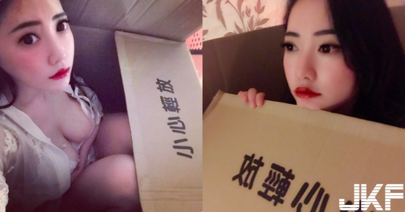 受不了～超萌貓女「乳量驚人」把自己裝到箱子裡，讓人好想直接打包回家呀～【EV棋牌】-EV棋牌