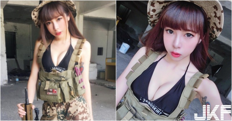 甜美小隻馬「爆乳軍裝」太凶悍！喜歡玩槍的她其實本職是「性感小護士」！【EV棋牌】-EV棋牌