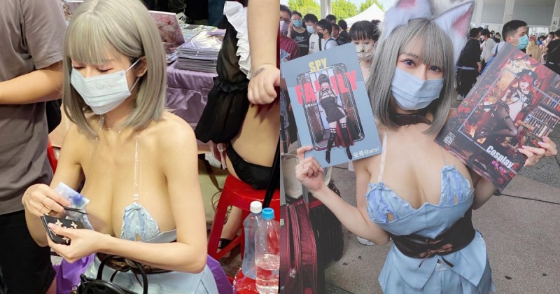 動漫祭驚見「巨乳Coser」呼之欲出　細肩帶小背心快要撐不住！【EV棋牌】-EV棋牌