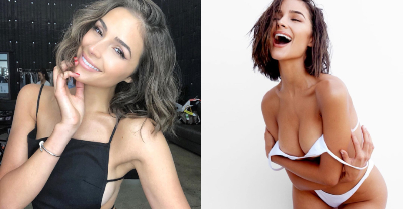 美國小姐「Olivia Culpo」雙手捧嫩乳，美峰差一點就掉出來！【EV棋牌】-EV棋牌