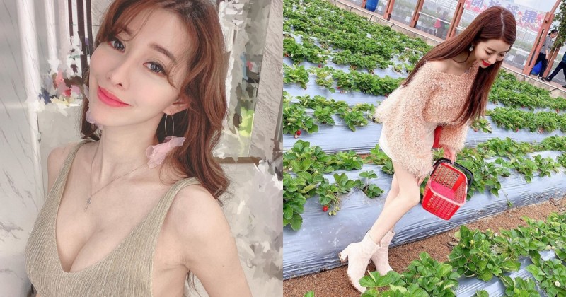 美乳甜心採草莓！「IVY」小露香肩大秀美腿，好想和她一起種好多草莓吃～【EV棋牌】-EV棋牌